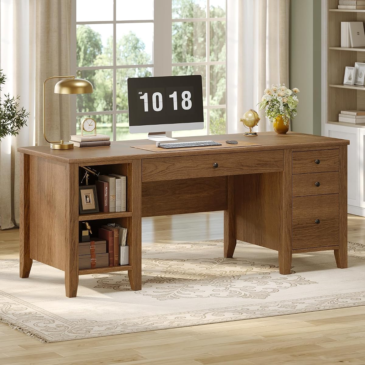 Solid Pine Wood Computer Desk