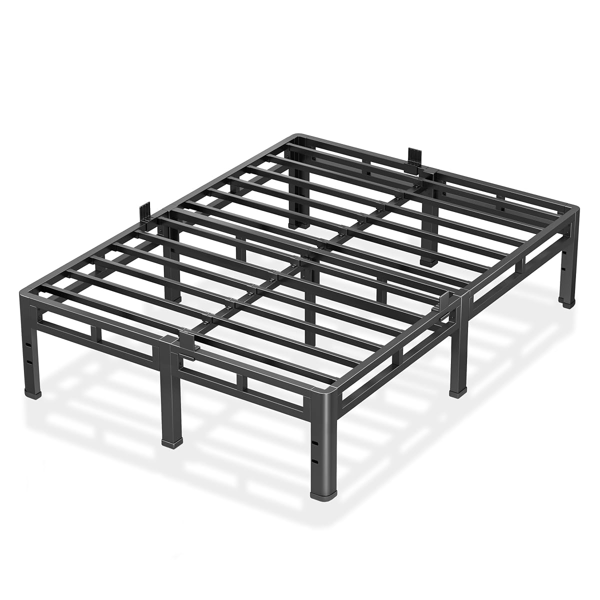 Metal Platform Bed Frame with Dual-Layer Base