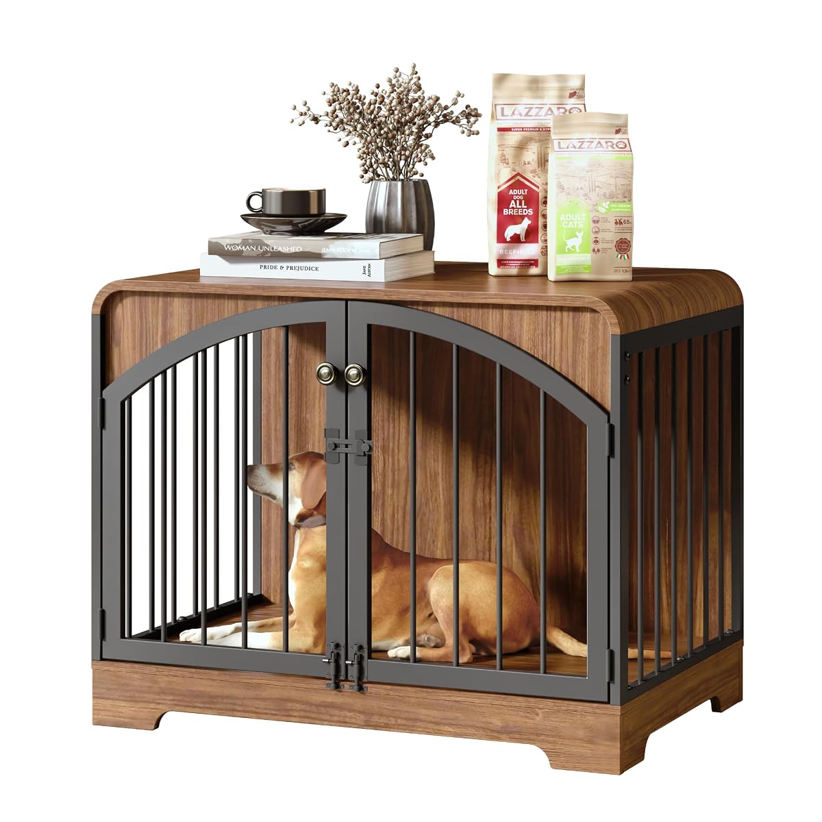 31.5" Farmhouse Dog Crate Furniture for Small Dogs