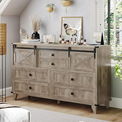 Farmhouse 6 Drawer Dresser for Bedroom