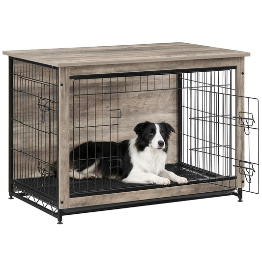 38.6" Dog Crate Furniture, Indoor Dog Kennel Side End Table