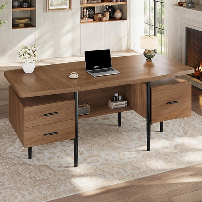 70.9" W x 27.6" D Office Desk with 3 Drawers, Modern Computer Desk with Storage