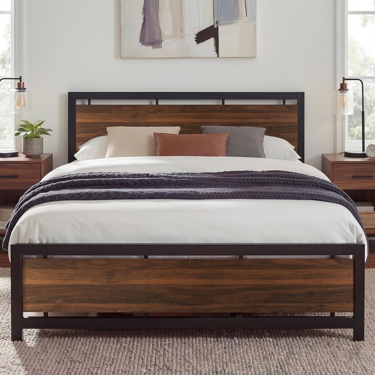 King Size Bed Frame with Headboard and Footboard