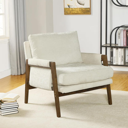 Kelly Mid-Century Modern Accent Armchair, White