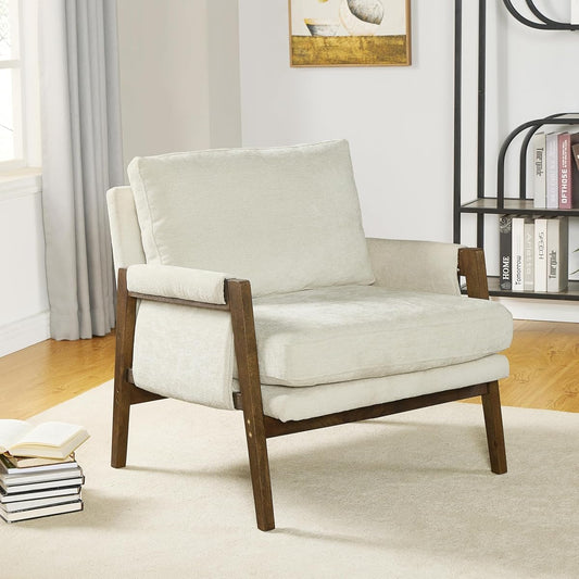 Kelly Mid-Century Modern Accent Armchair, White