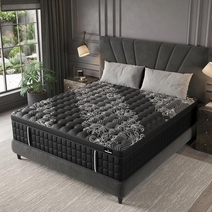 Queen Mattress 14 Inch Hybrid, Cooling-Gel Foam & Pocket Springs