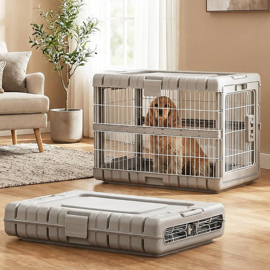 28" L Collapsible Dog Crate for Dogs, Heavy Duty Dog Kennel Indoor