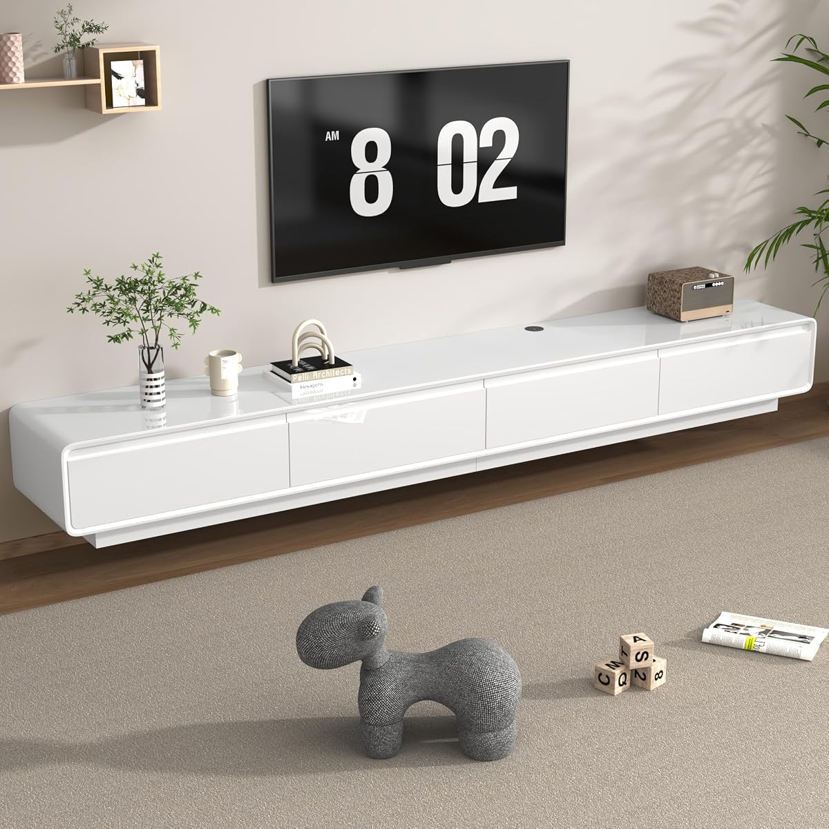 94.5" Minimalist Floating TV Stand for TVs up to 100 Inches