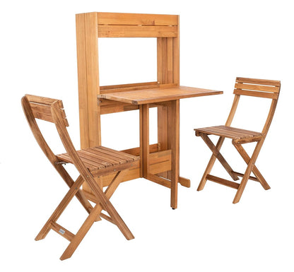 SAFAVIEH PAT7047A Outdoor Collection Barley Natural Flower Shelf 3-Piece Bistro Set