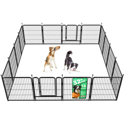 Rollick Dog Playpen, Indoor, Yard & RV Camping, 32" H, 16 Panels