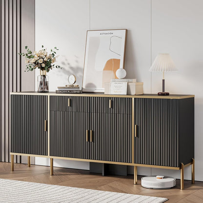 60" Fluted Buffet Cabinet with Storage
