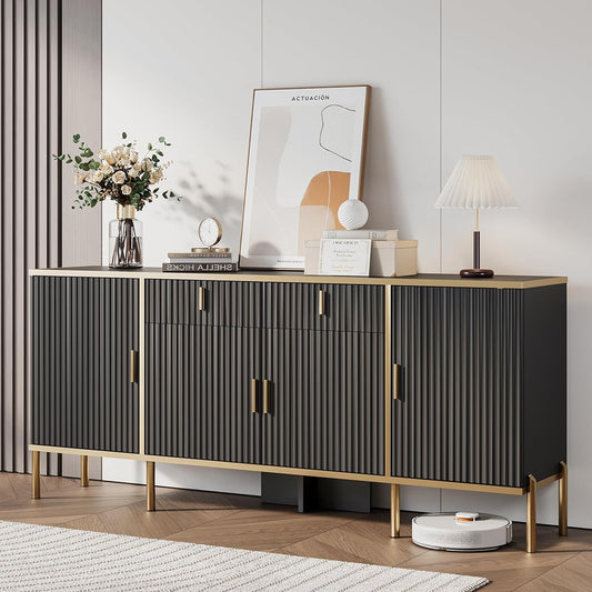 60" Fluted Buffet Cabinet with Storage