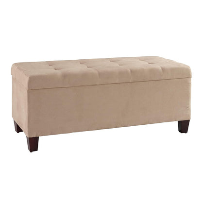 Carmen Shoe Storage Ottoman, 20" x 48" x 20", Beige