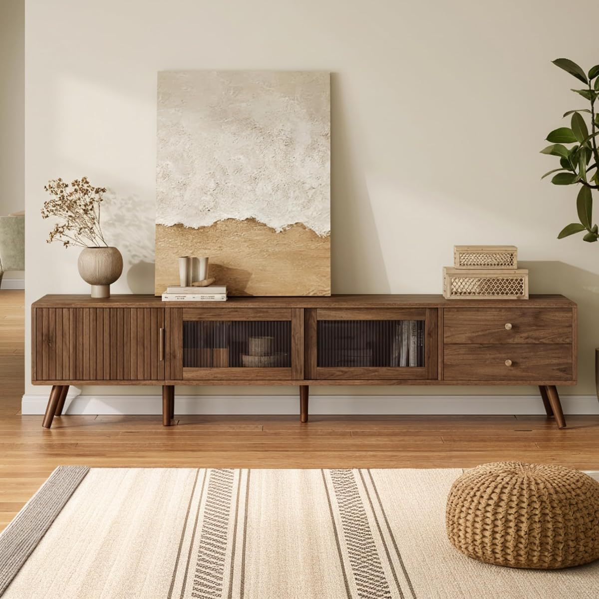 Marzzi Mid-Century Modern TV Stand for 85 inches TV