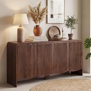Fluted Sideboard Buffet Cabinet with Storage, view 2