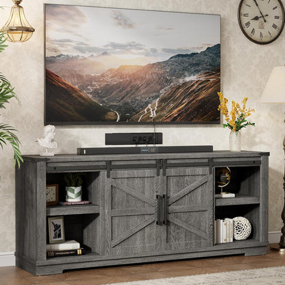 Farmhouse TV Stand for 55/65/75 Inch TVs