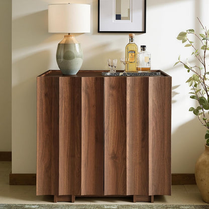 30.8" Fluted Sideboard Buffet Cabinet with Storage, Walnut