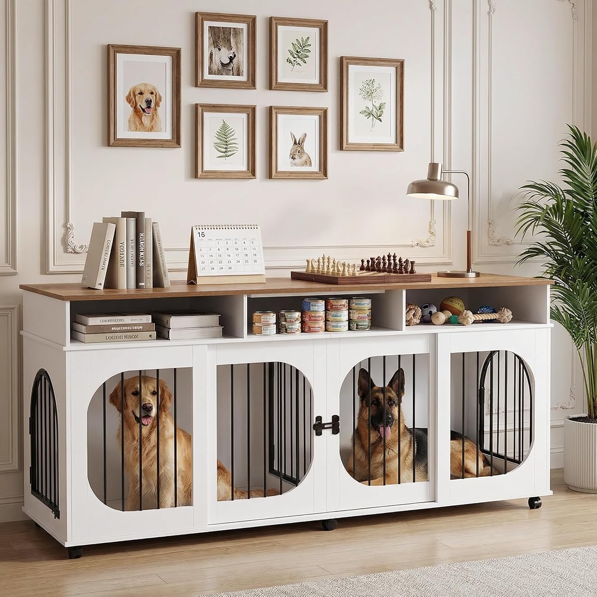 71" Double Dog Crate Furniture