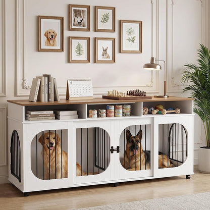 71" Double Dog Crate Furniture