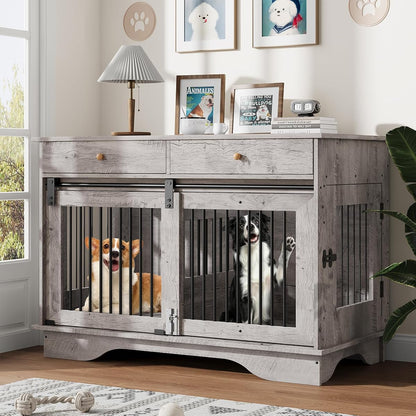 47" Dog Crate Furniture for 2 Dogs