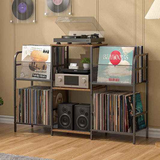 3IngSeagulls Record Player Stand with Vinyl Storage