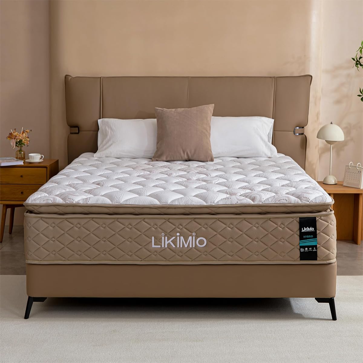 Queen Size Mattress Medium Firm, USA Made, 12 Inch Hybrid Mattress in a Box, Gel Memory Foam, Fiberglass Free, Individual Pocket Springs for Pressure Relief, CertiPUR-US Certified