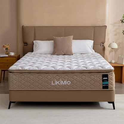 Queen Size Mattress Medium Firm, USA Made, 12 Inch Hybrid Mattress in a Box, Gel Memory Foam, Fiberglass Free, Individual Pocket Springs for Pressure Relief, CertiPUR-US Certified