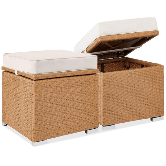 Best Choice Products Set of 2 Wicker Ottomans