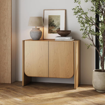 Nathan James Jacala Mid Century Modern Entryway Storage Cabinet with Doors