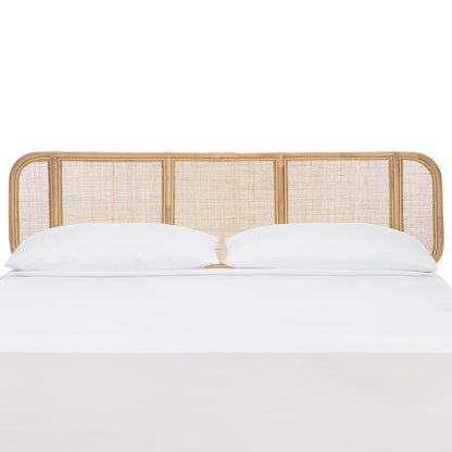 SAFAVIEH Furniture - Takuma King Headboard - Natural - Rattan & Solid Wood - Handwoven Cane Design for Bedroom & Guest Room, 79.1" W x 5.9" D x 53.2" H (HBD8008A-K)