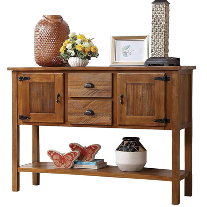 Solid Wood Sideboard Buffet Cabinet with Storage Drawers and Shelf