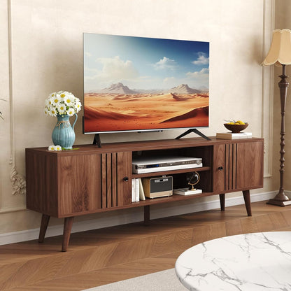 TV Stand for 65/60/55 Inches, Mid-Century Modern TV Stand with Storage