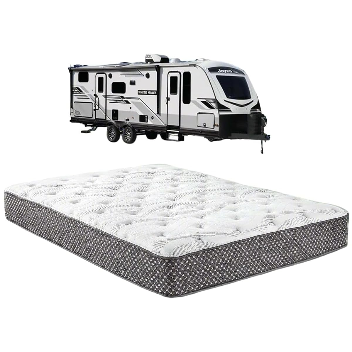 WanderRest Cool Hybrid 10” RV Mattress, Short Queen 60x74, Medium, Cooling Gel Memory Foam & Pocketed Coil Mattress for RV, Camper, or Travel Trailer, Made in USA