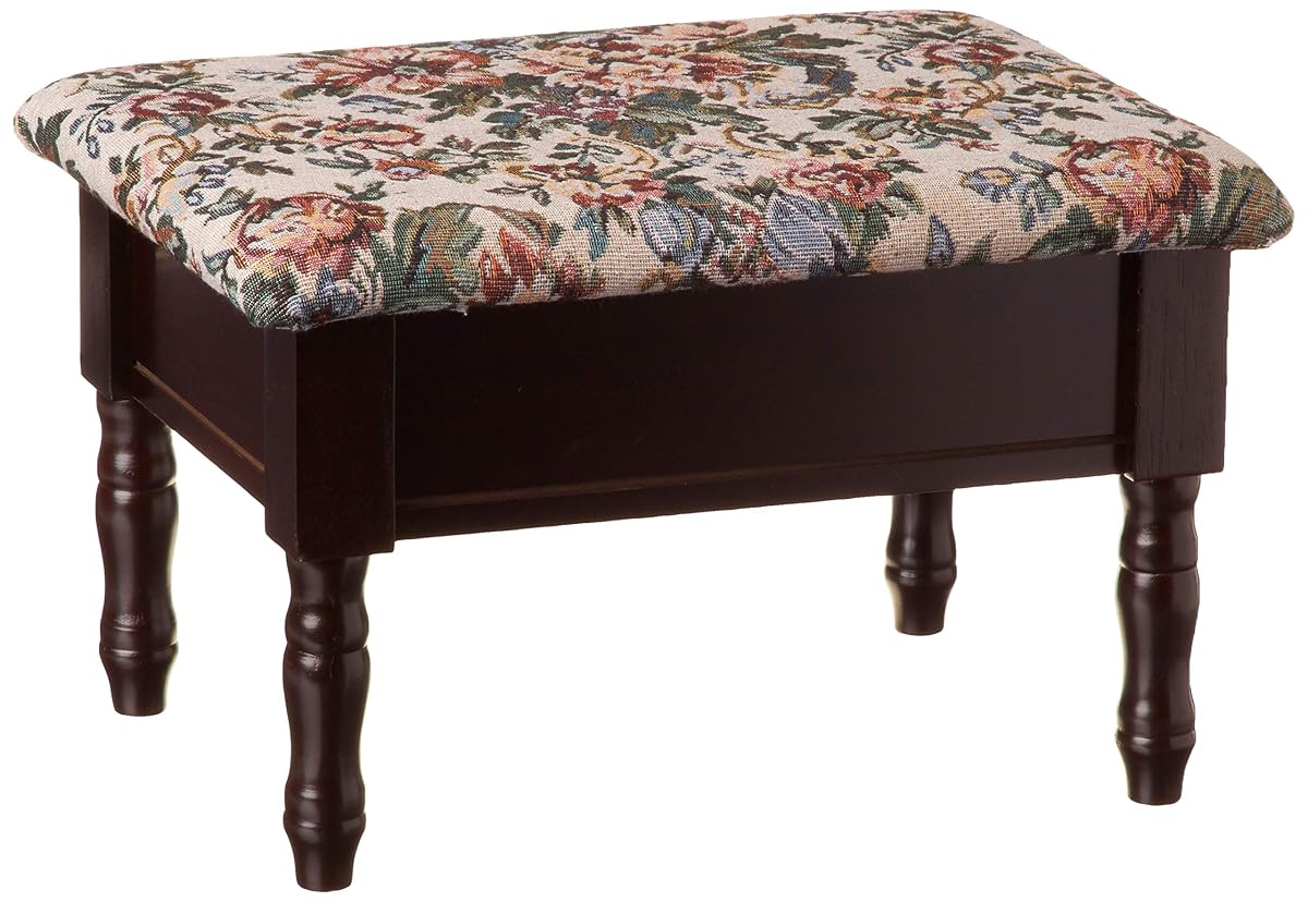 Foot Stool, 15.8"D x 11.8"W x 9.8"H, Cherry