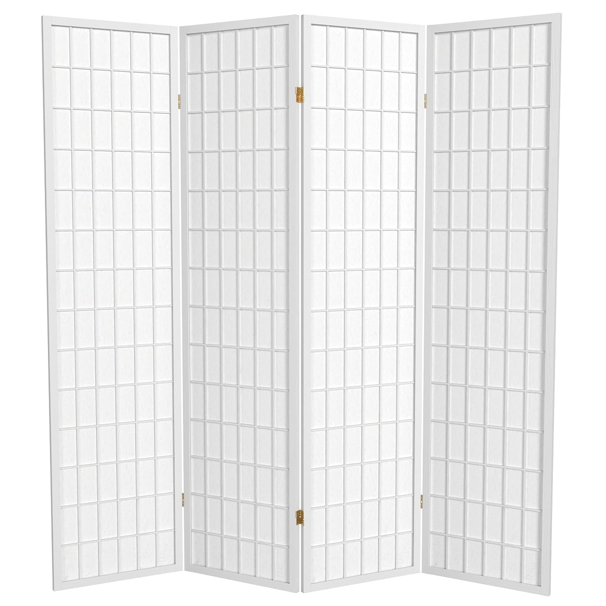 6 ft. Tall Window Pane Shoji Screen - White - 4 Panels