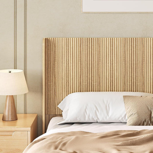 63.9" Wood Headboard Queen Size, Fluted Queen Headboard Only