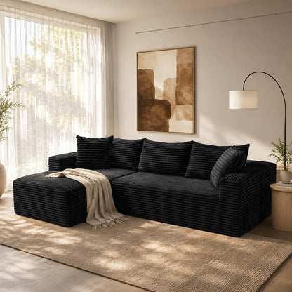 96" Cloud Boneless Sectional Couches with Chaise for Living Room