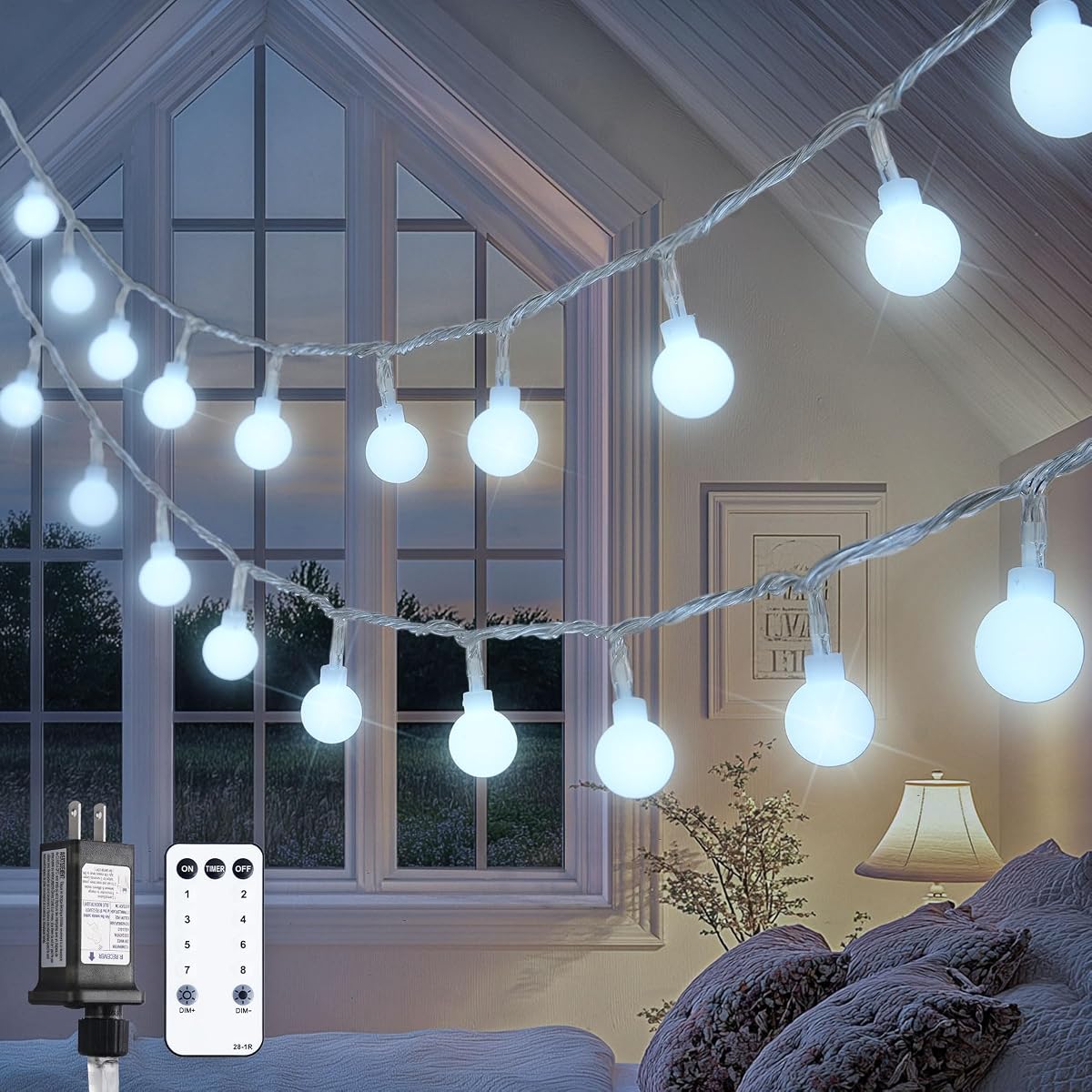 100ft Globe String Lights Indoor Outdoor Waterproof