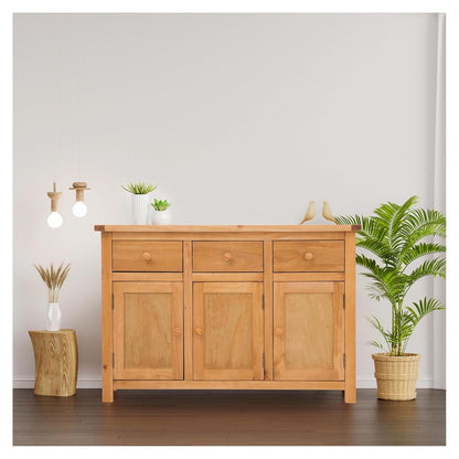 Solid Wood Long Sideboard Measuring 47" x 16" x 32" - MS405 (Natural/Waxed)