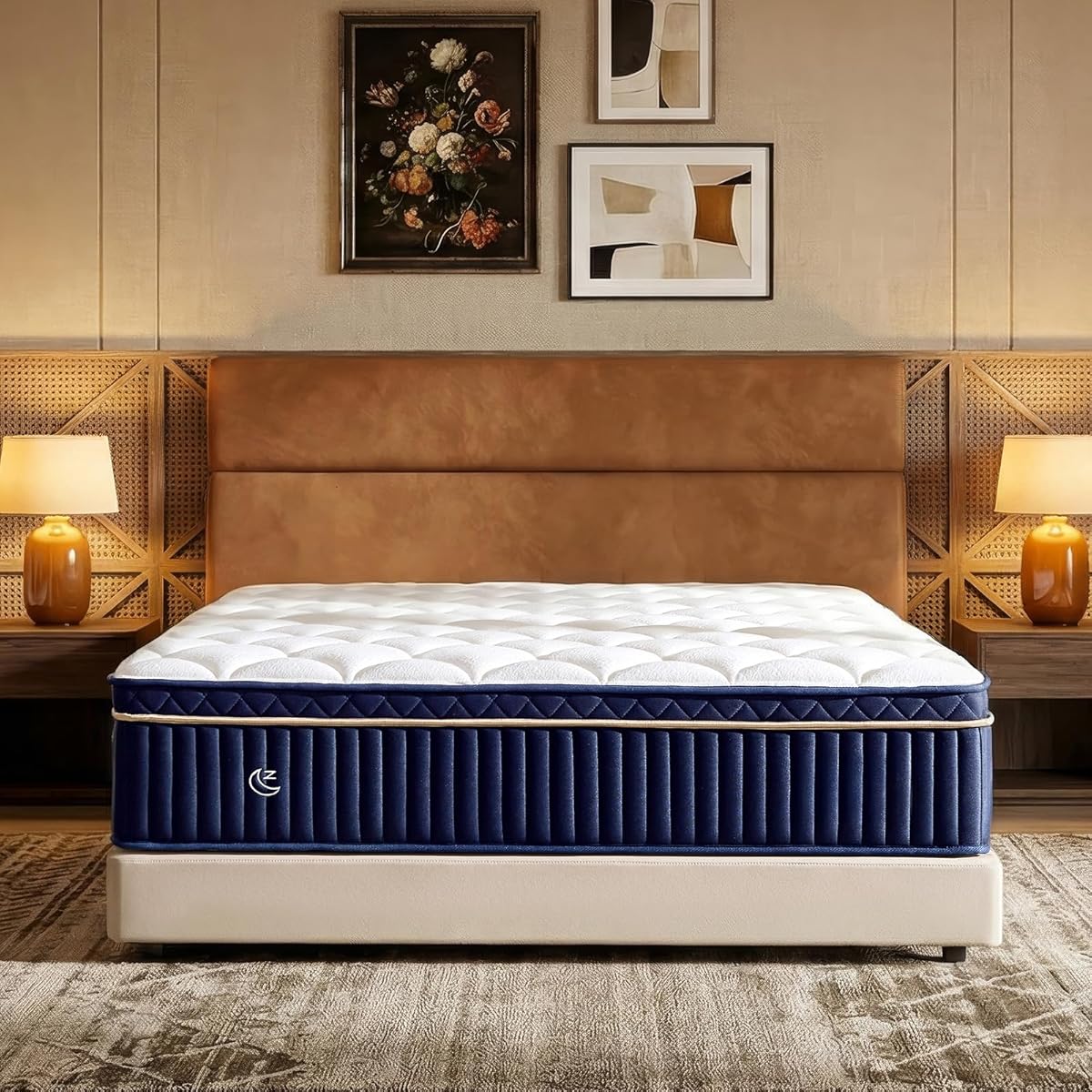 Queen Size Mattress,14 Inch Queen Mattress Hybrid in a Box, Medium Firm Memory Foam with Individual Pocket Springs, Upgrade Zoned Support, Motion Isolation&Pressure Relief, CertiPUR-US