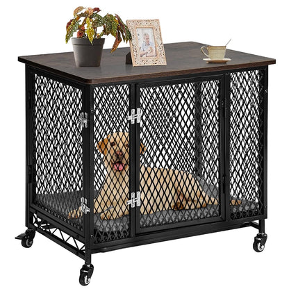Dog Crate Furniture Movable Side End Table Indoor Dog Kennel for Small Medium
