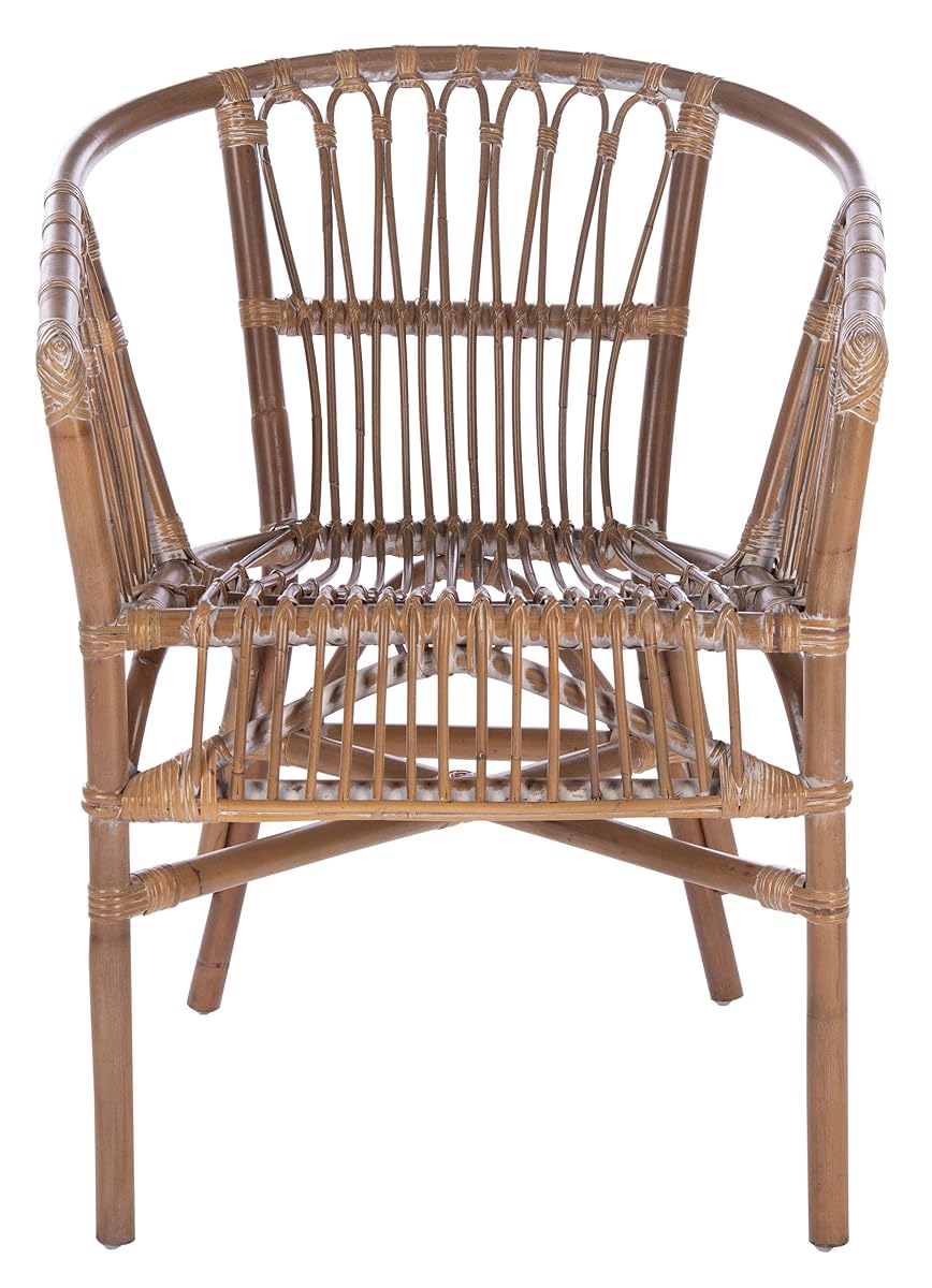 Grey White Wash Rattan Accent Chairs