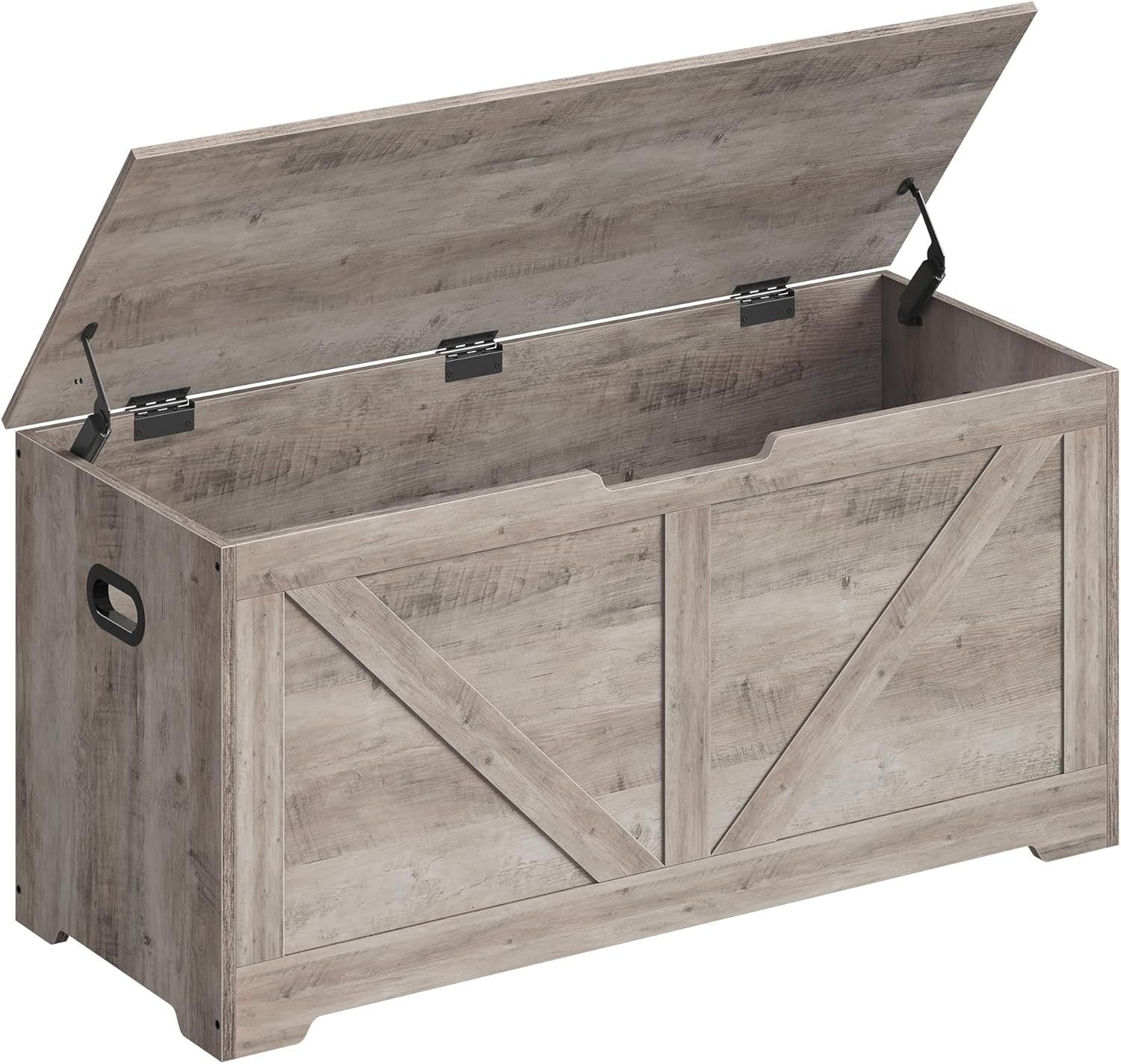 Storage Chest, Storage Trunk with 2 Safety Hinges, Storage Bench, Shoe Bench, Farmhouse Style, 15.7 X 39.4 X 18.1 Inches, for Entryway, Bedroom, Living Room, Heather Greige ULSB060K03