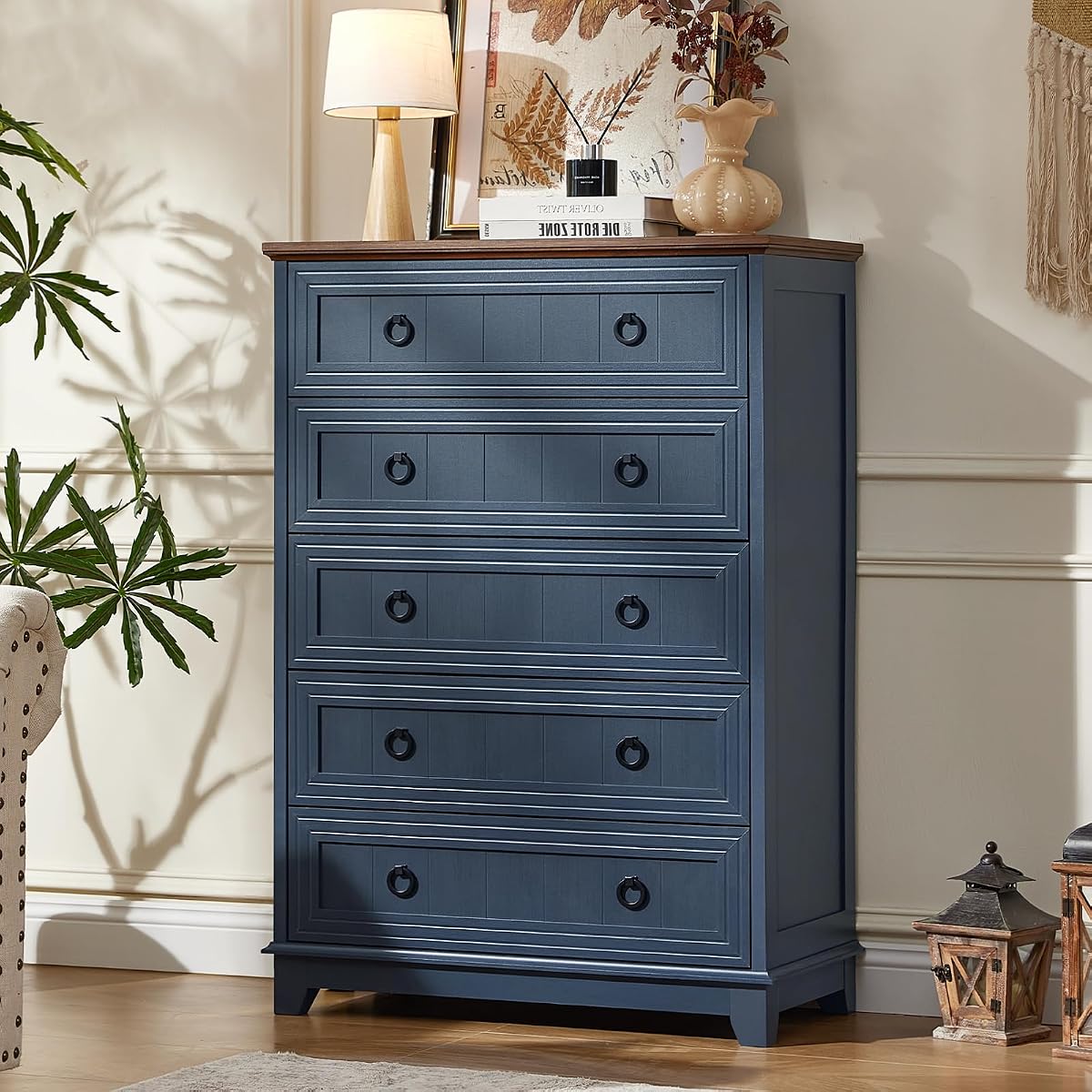 Farmhouse 5 Drawer Dresser for Bedroom