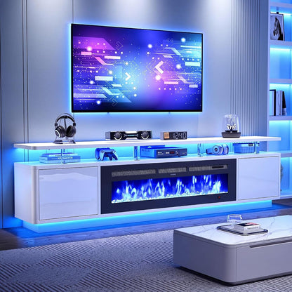 90" Fireplace TV Stand for Living Room