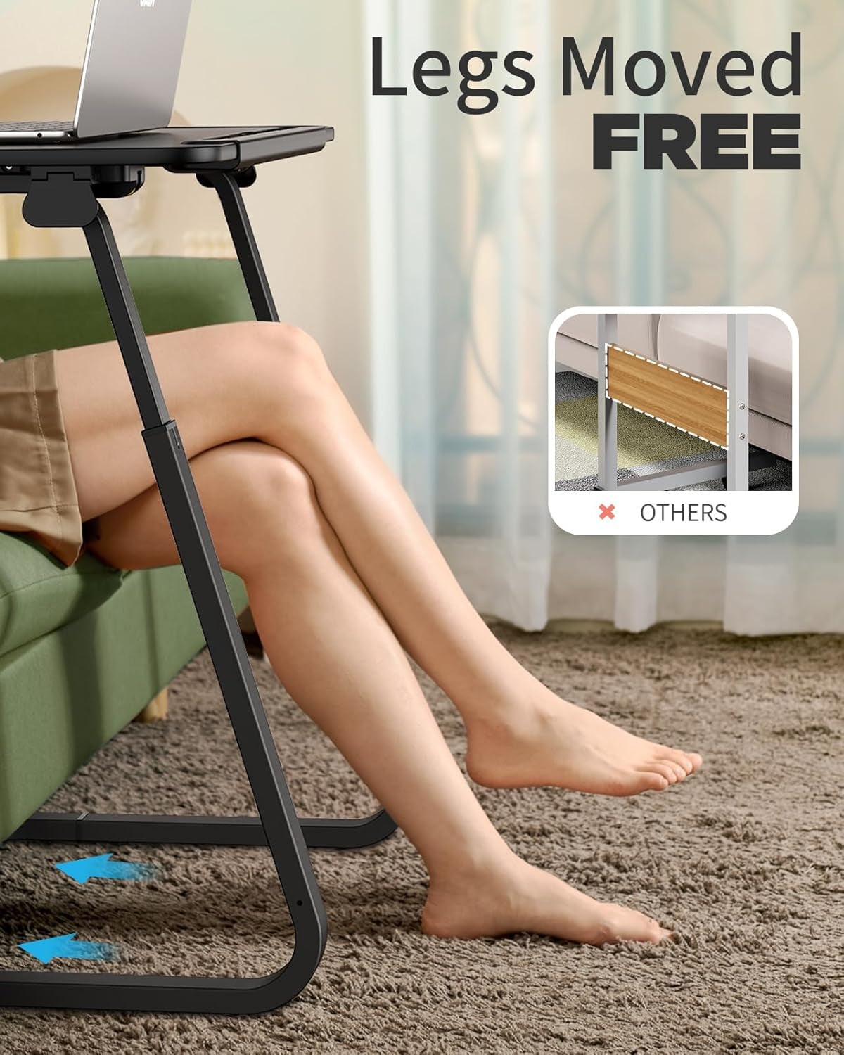 TV Tray Table - Heavy Duty Extra Large TV Trays, Upgraded Dinner Trays for Eating on Couch, Tilt & Height Adjustable Snack Table Laptop Desk for Sofa, Bedside and Recliner