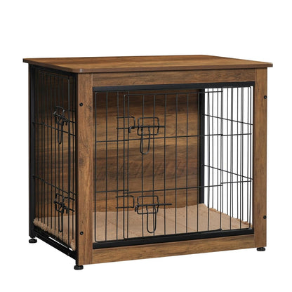 27" Dog Crate Furniture, Dog Kennel Indoor, with Waterproof Cushion