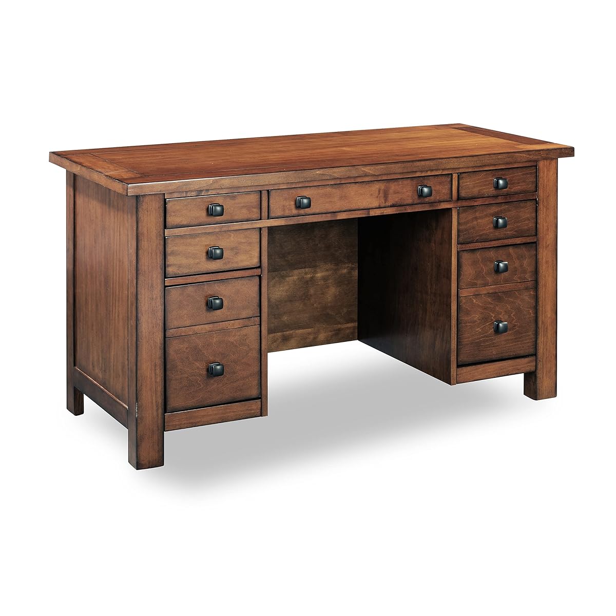 Tahoe Aged Maple Executive Pedestal Desk