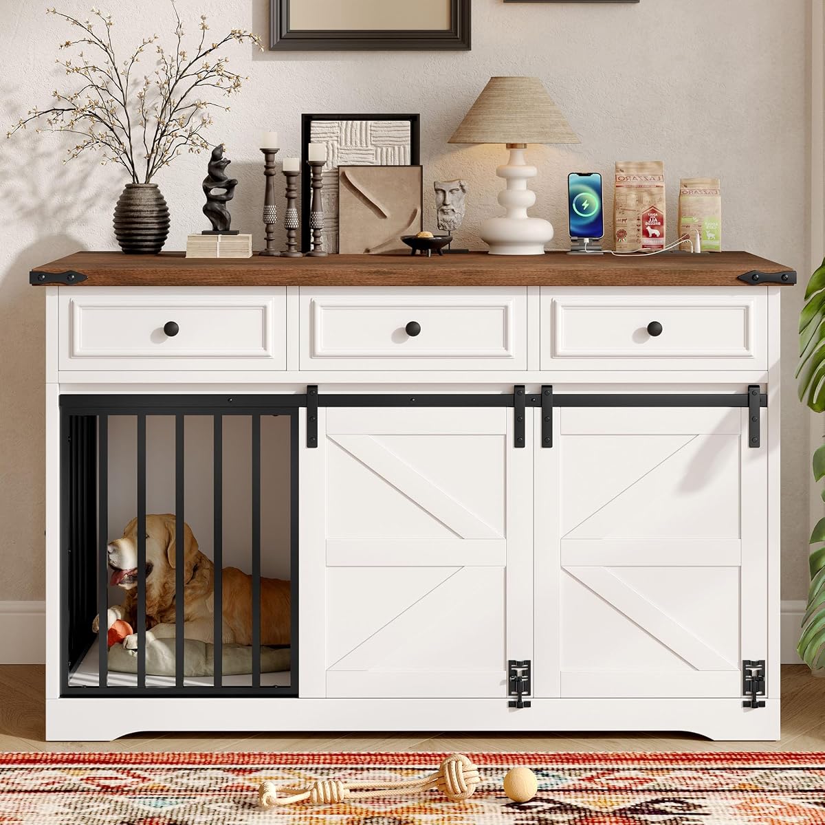 55.1" Furniture Dog Crate Large Dog