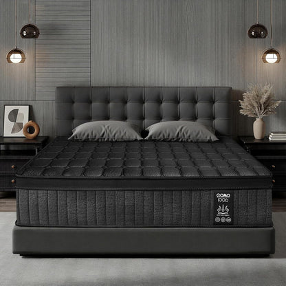 Twin Mattress 10 Inch - Twin Size Memory Foam Mattress in a Box with Individually Pocket Spring, Hybrid Gel Foam Mattresses Medium Firm, Fiberglass Free, Pressure Relief for All Sleep Positions, Black